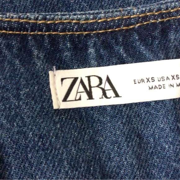 Zara Long Denim Dress New, XS - Picture 9 of 10